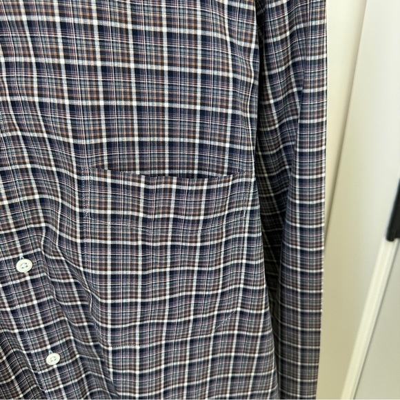 Billy Reid Men's Plaid Shirt - Blue and White SZ Large - Picture 9 of 13